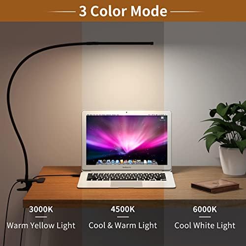iZELL LED Clamp Desk Lamp, 3 Color Modes