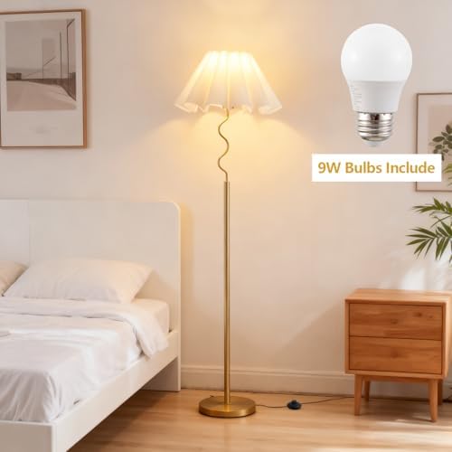 EOEYYOYB Modern Floor Lamp, 3 Color Temperatures, Gold