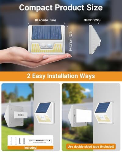 vighep 12-Pack White Solar Motion Sensor Lights