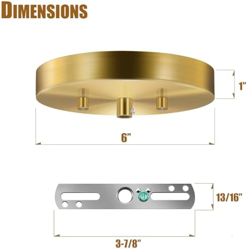 6 Inches Brass Light Canopy Kit