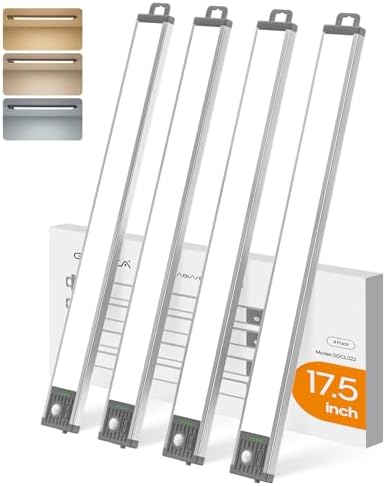 17.5inch Under Cabinet Lighting, 4500Mah Motion Sensor Light Indoor