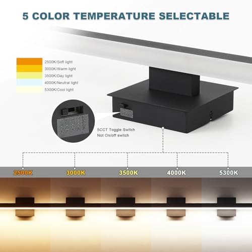 Joossnwell 31.5 Inch Black Bathroom Vanity Light