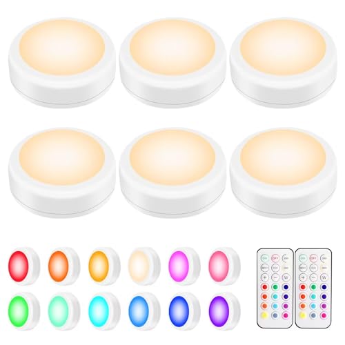 BLS RGB Battery Puck Lights — White, 6-Pack - Field & Lumen Lighting