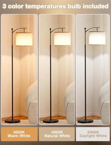 Ambimall 60" Modern Floor Lamp with Beige Shade