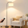 SIBRILLE Arc Floor Lamp with Linen Shade, 9W LED Bulb