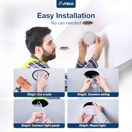 Amico 12 Pack 4 Inch LED Recessed Lighting