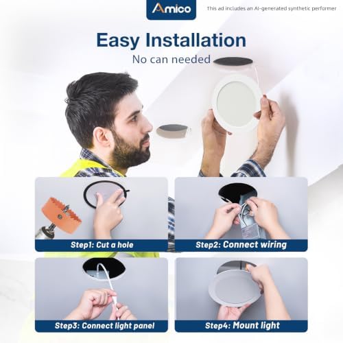 Amico 4 Pack 7 Inch LED Recessed Ceiling Downlight