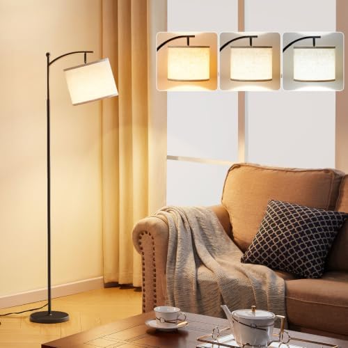 Ambimall 60" Modern Floor Lamp with Beige Shade