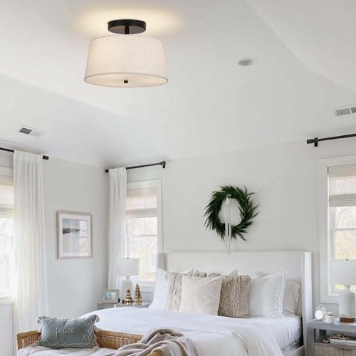 3-Light Semi Flush Mount Ceiling Light, 12.6 Inch