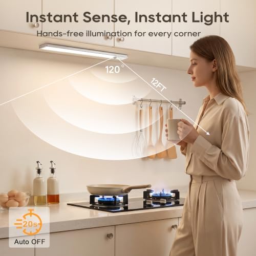 10.5 Inch Rechargeable Motion Sensor Under Cabinet Lights, 2 Pack