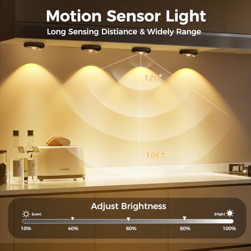 4 Pack Rechargeable Motion Sensor Puck Lights