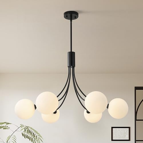 6-Light Black Modern Farmhouse Chandelier