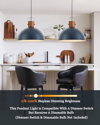 ELYONA 16-Inch Ash Wood Dome Pendant Light