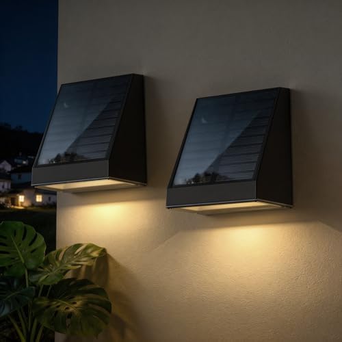 Solar Wall Lights, 2 Pack, IP65 Waterproof