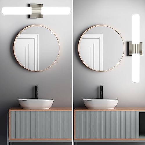 LUXRITE 24in LED Bathroom Vanity Light, Brushed Nickel