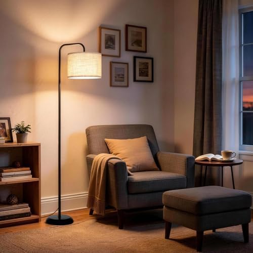 TJOY Black Standing Floor Lamp with 3 CCT Bulb