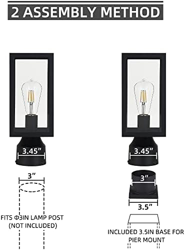 Windben Outdoor Post Light, 13.8", Matte Black