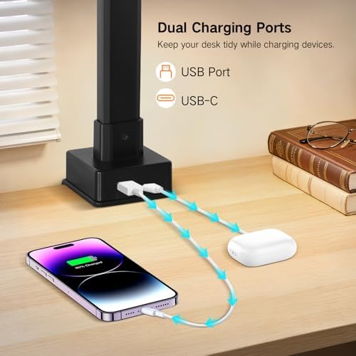 OUTON 29.5" LED Desk Lamp with Clamp, 24W