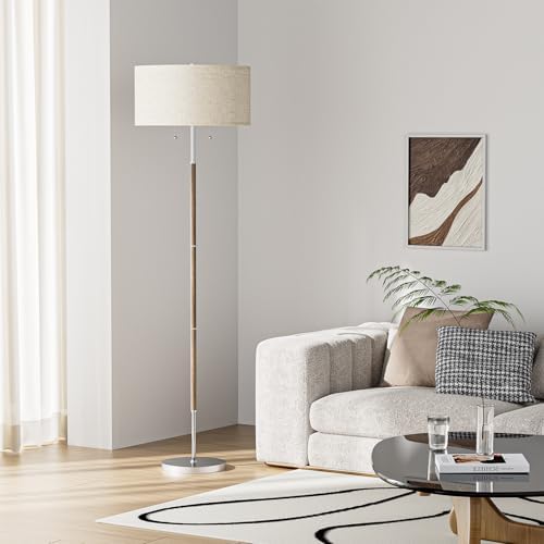 2-Light Floor Lamp, 3 Color Temperatures, Mid Century
