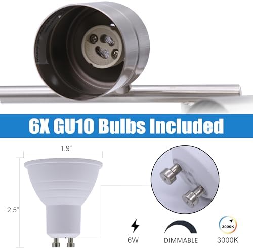 6-Light Brushed Nickel Track Lighting Kit