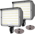 2-Pack 100W LED Flood Lights with Knuckle, 5000K
