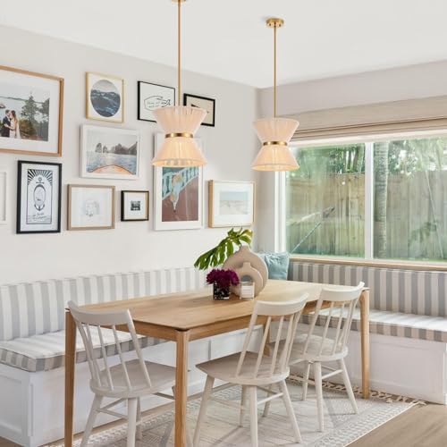 Hand Woven Boho Pendant Light, White, 12.2"
