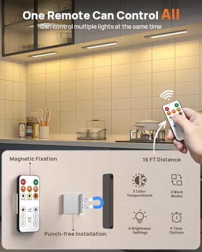 16inch Wireless Under Cabinet Lights, 4 Pack