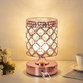 Rose Gold Crystal Rechargeable Cordless Table Lamp