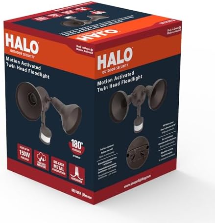 HALO 180° Motion Sensor Security Flood Light, Bronze