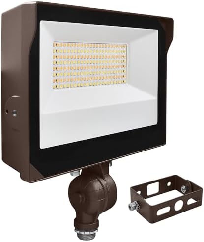 LUXRITE 60/70/80W LED Flood Lights Outdoor with Photocell Sensor, Up to 11680LM Super Bright Security Light, 3CCT 3000K-5000K, IP65 Waterproof - Field & Lumen Lighting