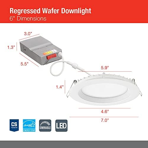 Juno 4" Round Wafer LED Recessed Light 6Pk