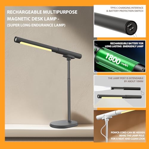 LED Desk Lamp with USB Ports. Eye-Caring 3 Color Temperature Stepless