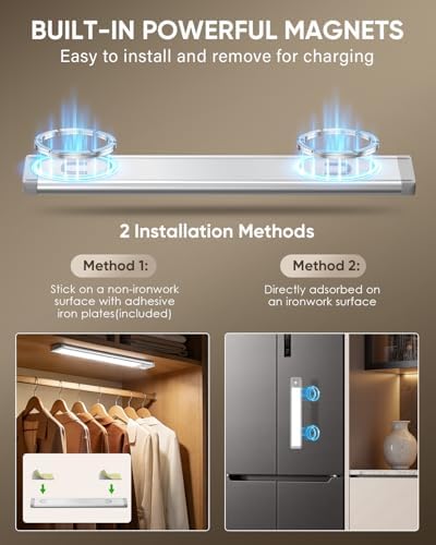 MCGOR 10inch Wireless Motion Sensor Under Cabinet Lights, 5 Pack