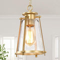 KSANA Gold Pendant Light, Seeded Glass