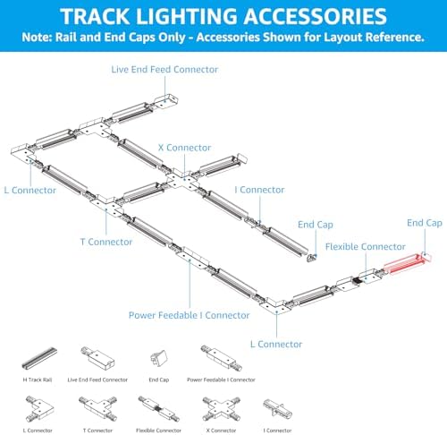 LEONLITE 4FT H-Type Track Rail, White