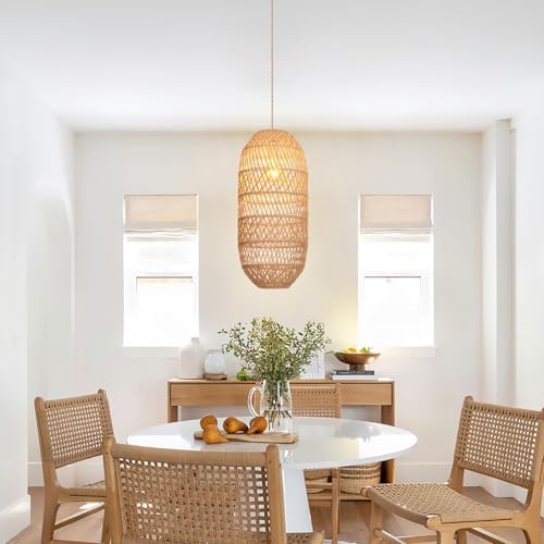 Boho Handmade Rattan Pendant Light Fixture