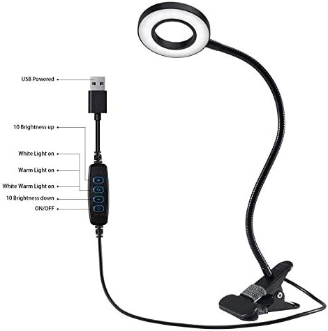 Clip-On Desk Lamp, 48 LED, 3 Color Modes