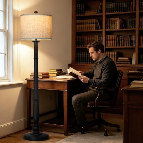 61'' Vintage Floor Lamp for Living Room, Rustic Farmhouse Tall