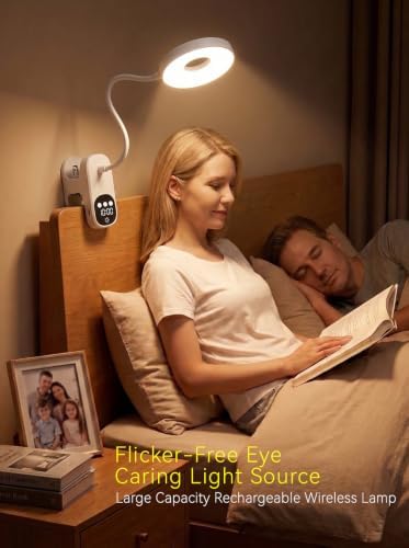 6000mAh Rechargeable Wireless Clip-On Reading Lamp