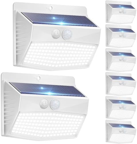 Peasur Solar Motion Sensor Lights, 8 Pack