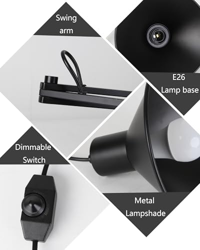 Plug-in Swing Arm Wall Sconce with Dimmable Switch