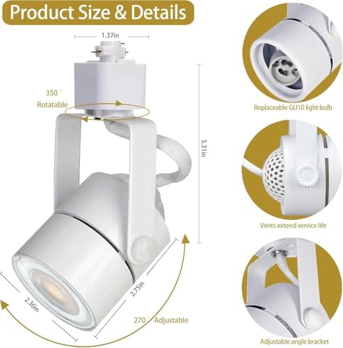 GU10 10W H-Type Track Lighting Kit, White
