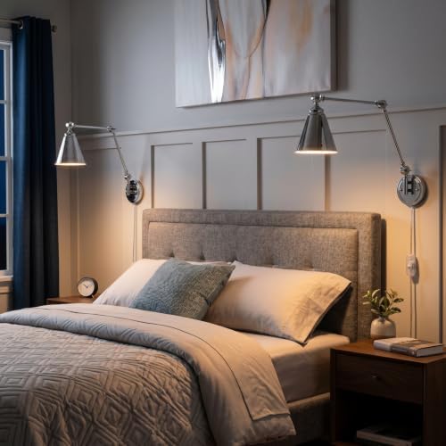Chrome Mid-Century Modern Swing Arm Wall Sconce