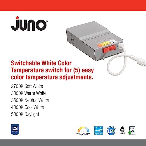 Juno 6-Inch Adjustable LED Wafer Downlight, Matte White