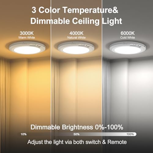 Rechargeable Motion Sensor Ceiling Light, Remote