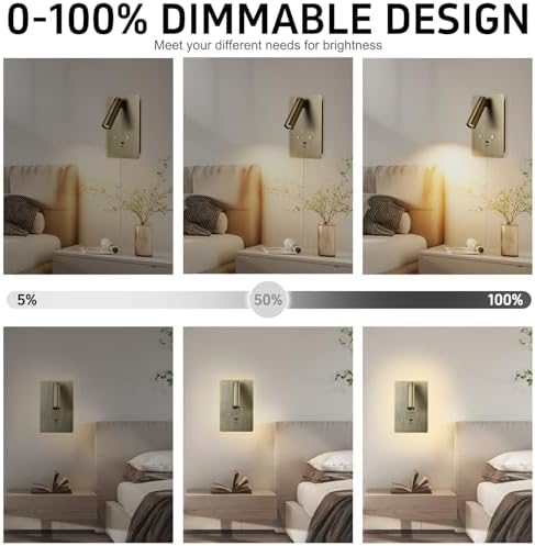 ZEROUNO Dimmable Plug-In Wall Sconce, 3000K