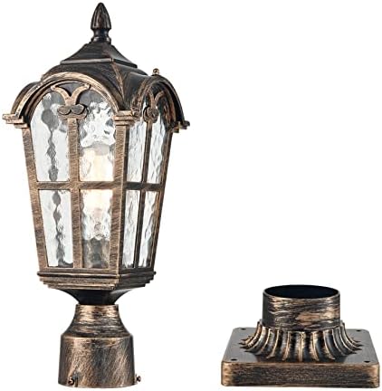YUBOLE Water-Tempered Glass Outdoor Post Light