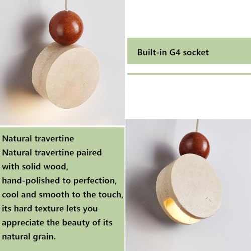 Modern Travertine Pendant Light, E27