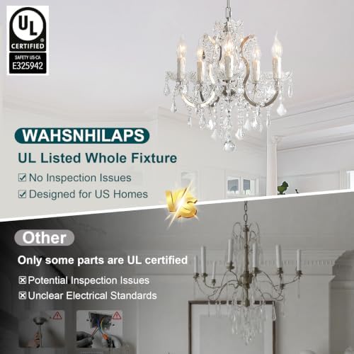 17" Brushed Nickel 5-Light Crystal Chandelier