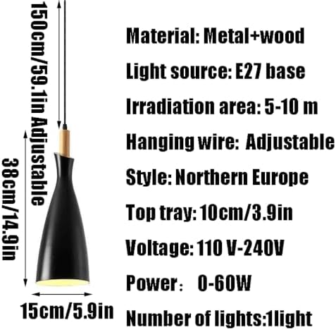 Modern Industrial Metal E27 Single-Head Pendant Light